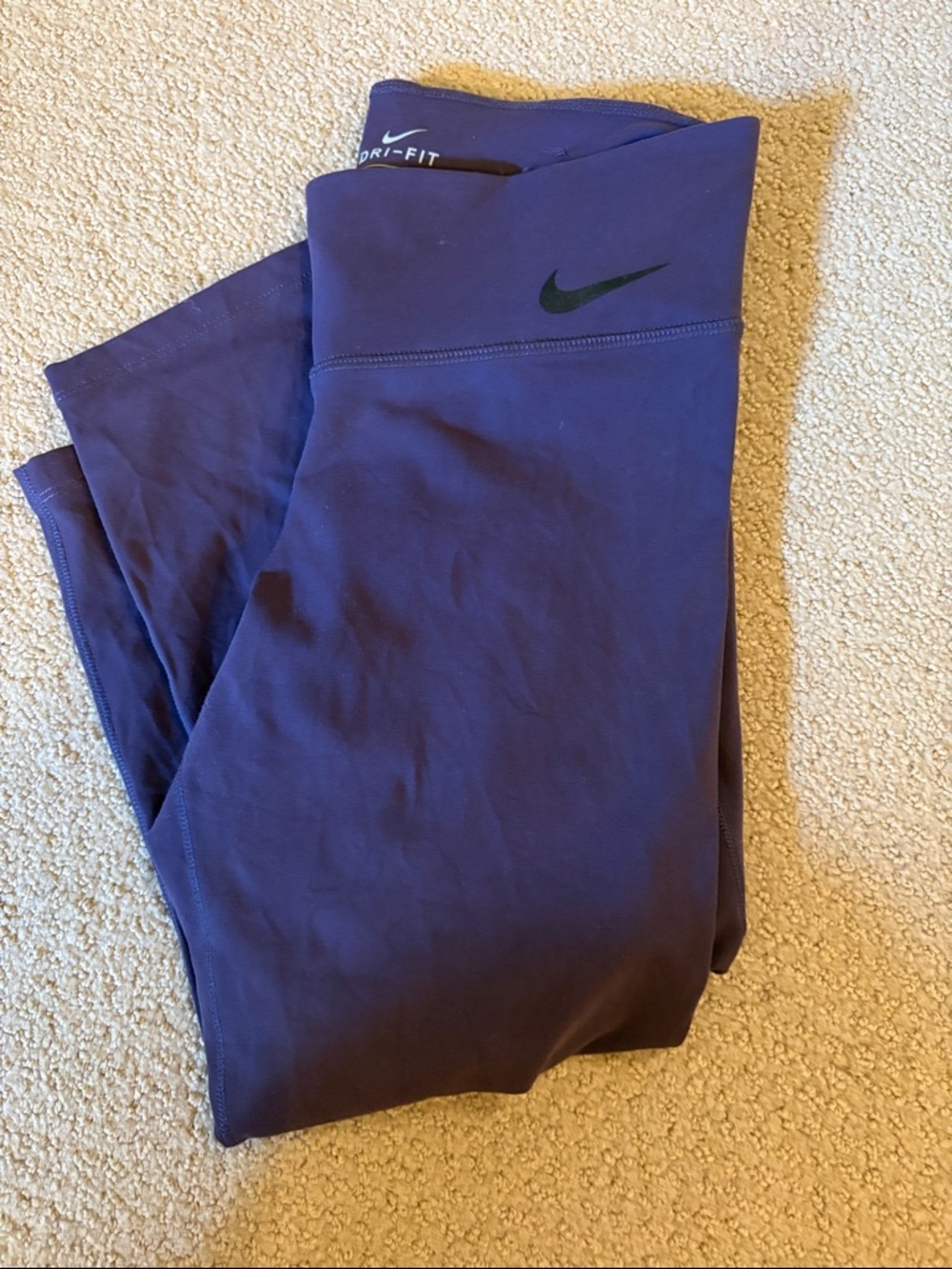 Nike Purple Athletic Leggings with Black Swoosh